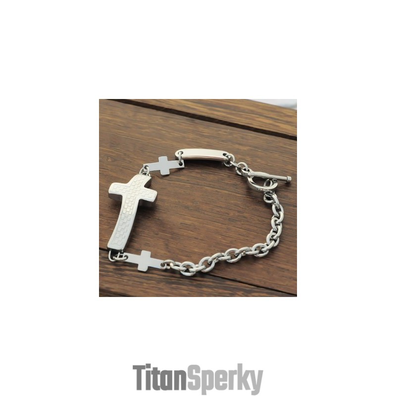 Pánské Titanové Náramky S Křížem