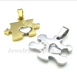 Titanově ve žluté barvě Přívěsek S Puzzle A Řetízkem Zdarma (Jeden Pár)