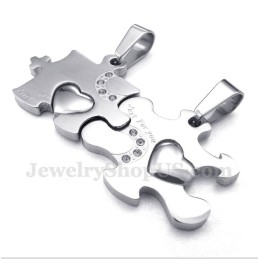 Titanový Přívěsek S Puzzle Pro Páry S Řetízkem Zdarma (Jeden Pár)