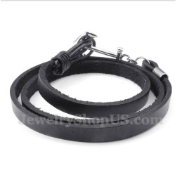 Pánský Titanový Kožený Náramek