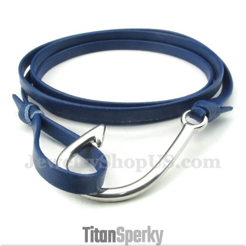 Pánský Titanový Kožený Náramek