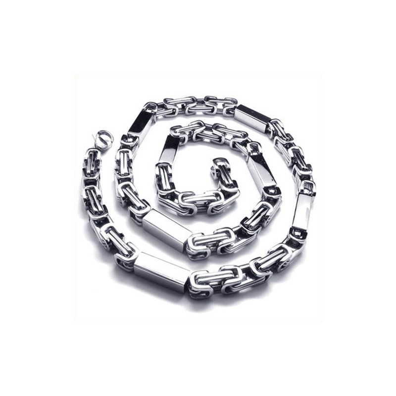 21,7 Palcový Titanově-Stříbrný Kvádrový Náhrdelník