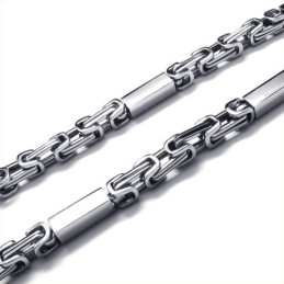 21,7 Palcový Titanově-Stříbrný Kvádrový Náhrdelník