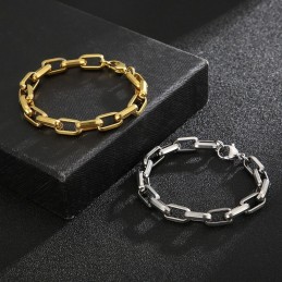 Pánský Titanový Náramek S Rockovým A Hip-Hopovým Čtvercovým Vzorem