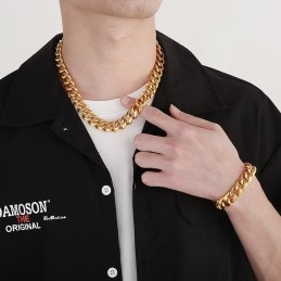 Titanový Náramek Kubánského Řetízku Pro Muže