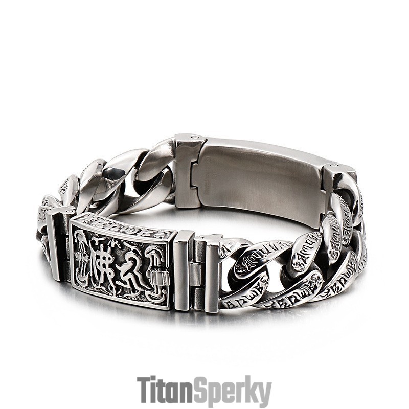 Cool Titanový Náramek S Lebkou, Elegantní Pánské Titanové Módní Šperky