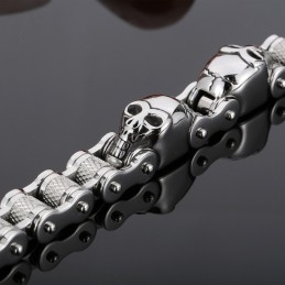 Pánský Titanový Náramek Cool Skull Cycling Chain
