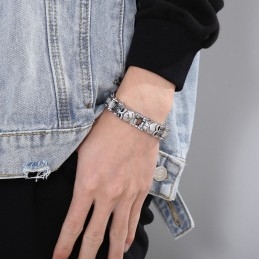 Pánský Titanový Náramek Cool Skull Cycling Chain