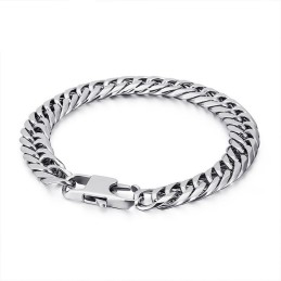 Tide Accessories Módní Titanový Pánský Náramek S Obratlovým Řetízkem A Čtvercovou Přezkou