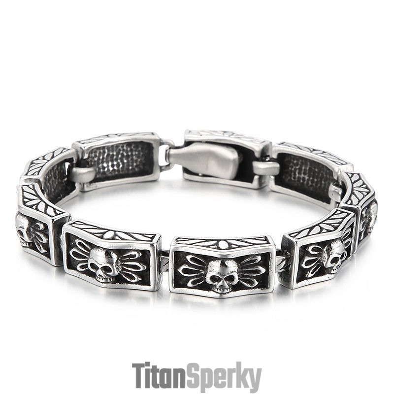 Cast Vintage Šperky Trendy Elegantní Větrné Krajkové Lebky Pánské Náramky