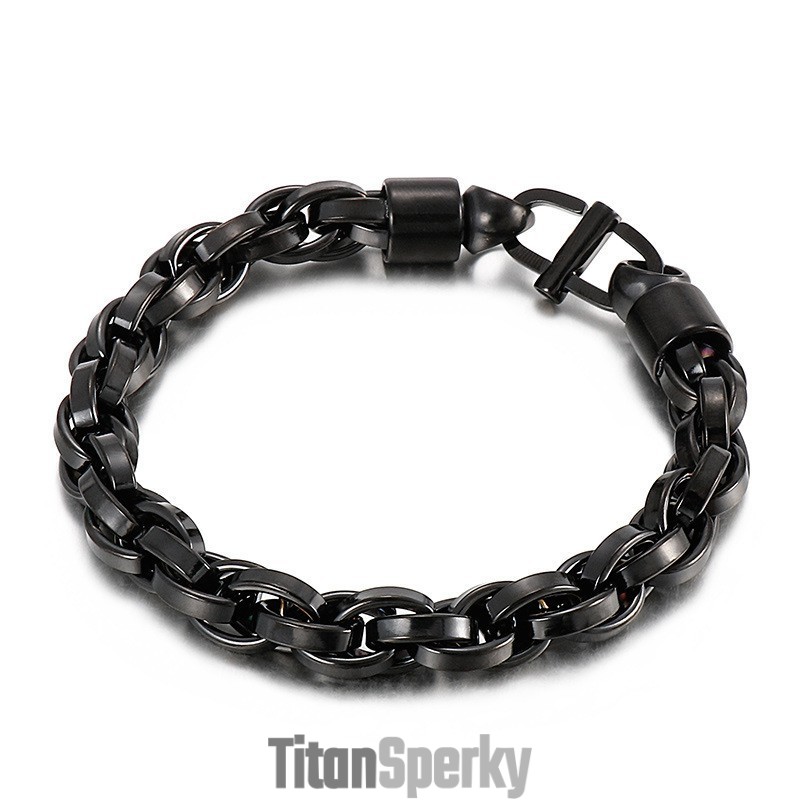 Pánský Titanový Náramek S Oválným Twistem A Zapínáním Na Písmeno Dne