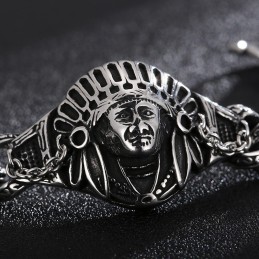 Nové Odlévací Šperky Retro Cool Chief Pattern Titanový Pánský Náramek