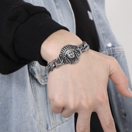 Nové Odlévací Šperky Retro Cool Chief Pattern Titanový Pánský Náramek