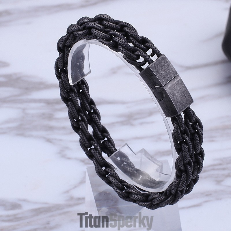 Pánský Titanový Typ Pánský Titanový Náramek Black Day