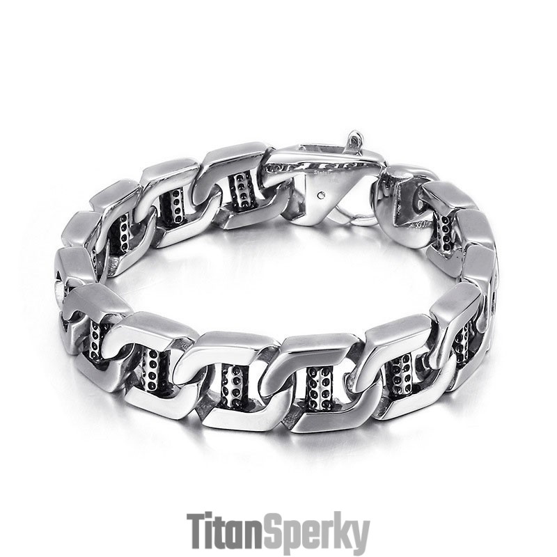 Pánský Náramek Chic Wind Hollow Dice Dot Hole Column Z Titanu