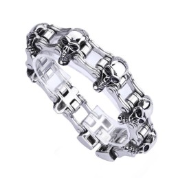 Pánský Motorkářský Náramek Elegantní Styl S Lebkou V Titanu