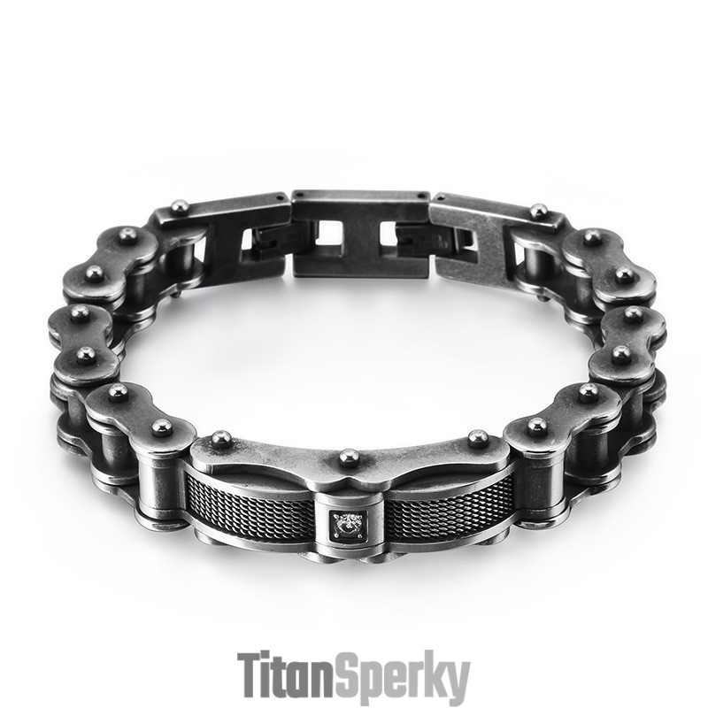 Pánský Titanový Náramek Rock Biker Chain S