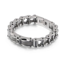Pánský Titanový Náramek Rock Biker Chain S Diamantem
