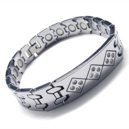 Pánský Náramek Z Karbidu Wolframu, Šířka 12 Mm, S Diamanty