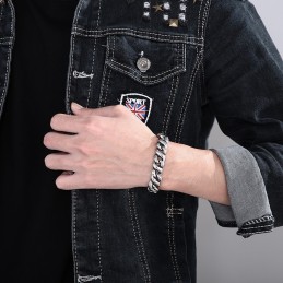 Módní Leštěný Elegantní Titanový Náramek Pro Muže