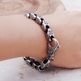 Titanové Retro Šperky Cool Flower Dutý Elegantní Titanový Náramek Pro Muže