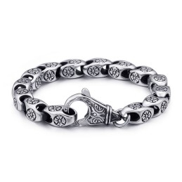 Titanové Retro Šperky Cool Flower Dutý Elegantní Titanový Náramek Pro Muže