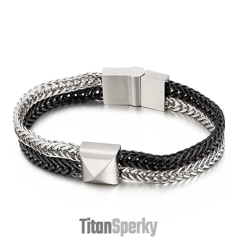 Pánský Náramek Tide Hip-Hop Double-Layer Colorful Keel Woven Chain Z Titanu Pánský Náramek Tide Hip-Hop Double-Layer Colorful Keel Woven Chain Z Titanu