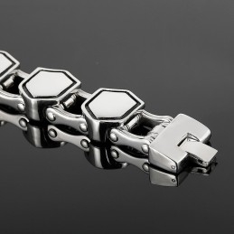 Pánský Titanový Náramek S Geometrickým Vzorem V Módním Stylu