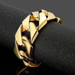Módní ve žluté barvě 31Mm Široký Titanový Hip Hopový Náramek