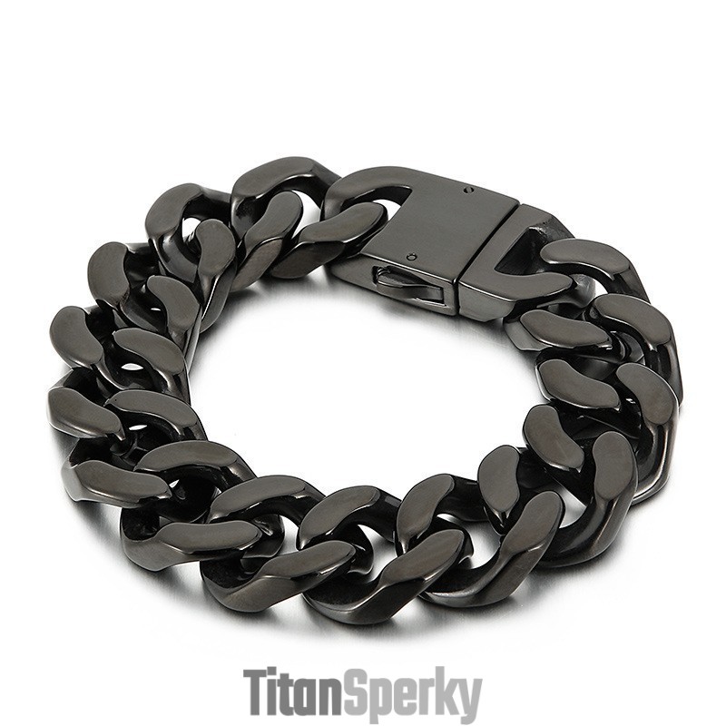 Černý Titanový Náramek Módní Titanové Šperky Černý Titanový Náramek Módní Titanové Šperky
