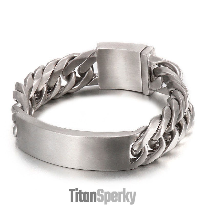 Elegantní Gotický Rockový Styl, Pánský Titanový Náramek S Pískovou Tváří A Ohnutým Okrajem Elegantní Gotický Rockový Styl, Pánský Titanový Náramek S Pískovou Tváří A Ohnutým Okrajem
