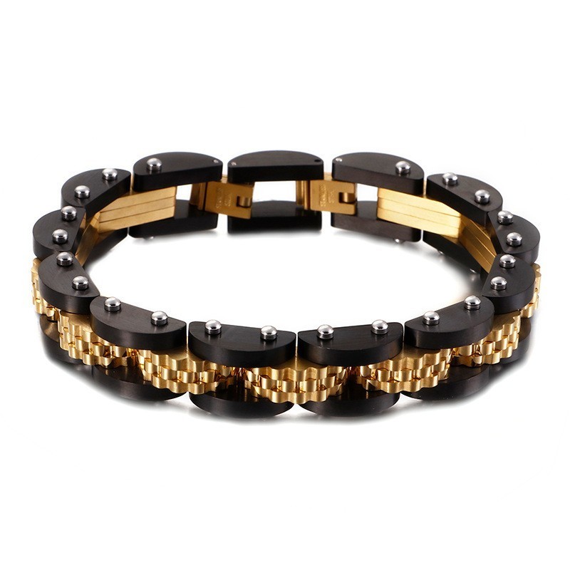 Pánský Náramek S Titanovým Řetízkem Na Kolo A Popruhem