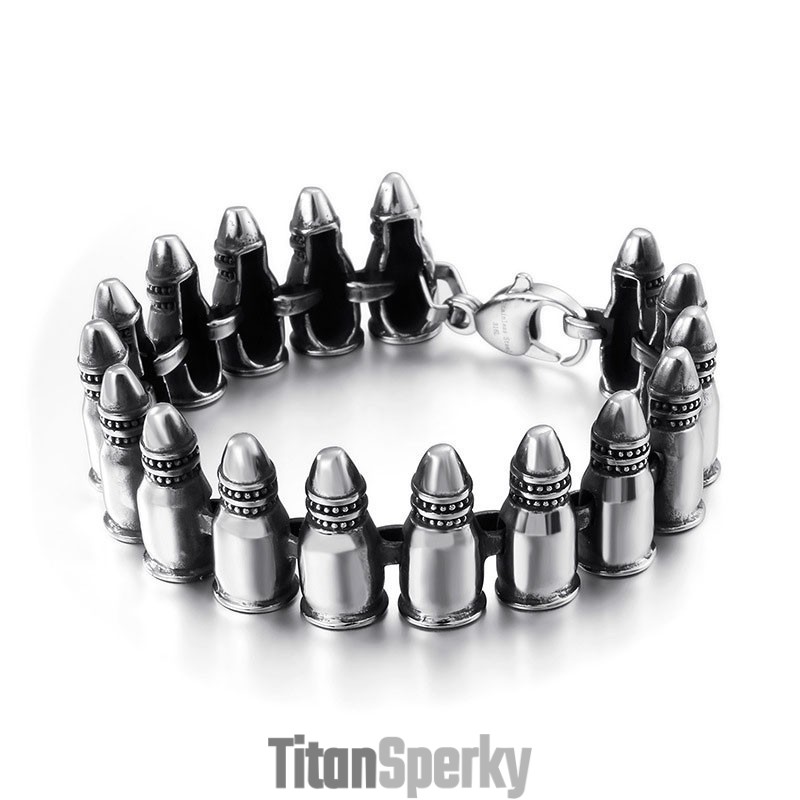 Elegantní Gotické Rockové Doplňky Pánské Náramky Bullet Elegantní Gotické Rockové Doplňky Pánské Náramky Bullet