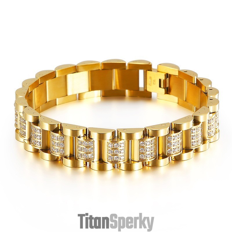 Pánské Titanové Náramky Titanové Náramky S Diamanty Pro Muže
