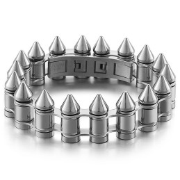 Pánský Titanový Motorkářský Náramek S Motivem Bullet Head