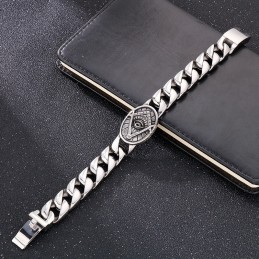 Pánský Titanový Náramek S Kulatým Plátem Ve Vintage Elegantním Stylu