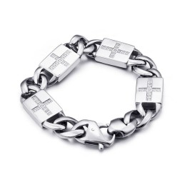 Módní Rockový Hip-Hopový Kříž S Diamanty Z Titanu