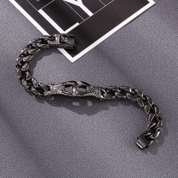 Pánský Náramek Cool Street Chic Hand Puller Lace Titanium S Patentním Mechanismem