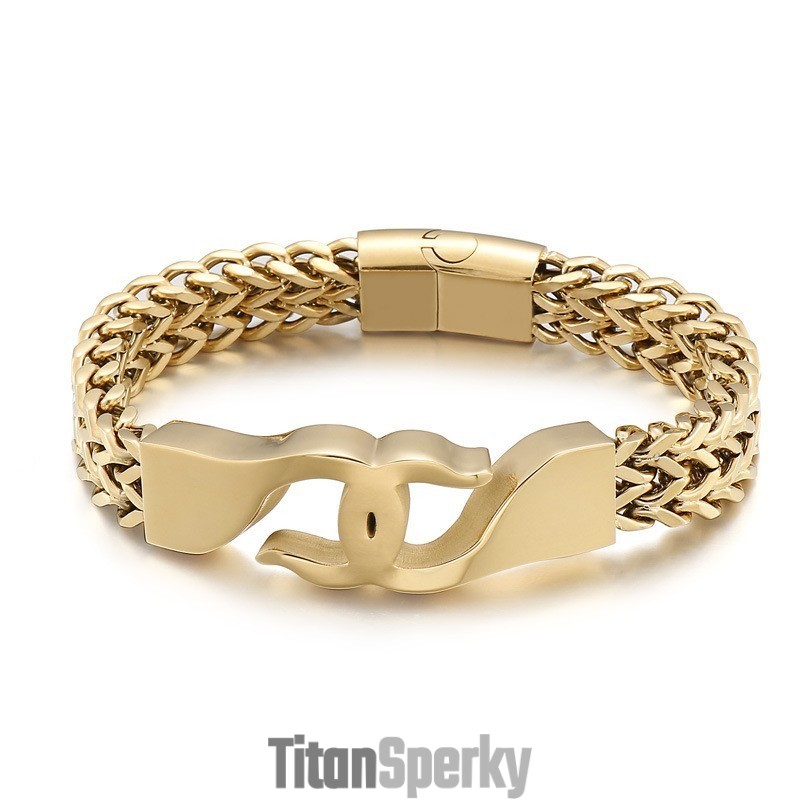 Pánský Titanový Náramek S Křížovým Háčkem A Doplňky