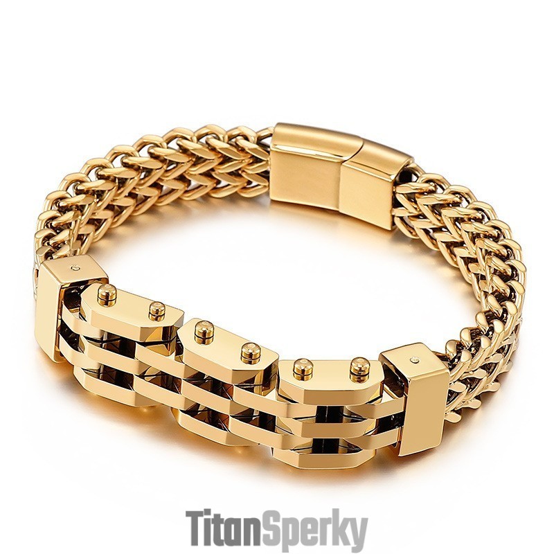 Dvojitý Náramek Z Titanu S Dvojitou Vrstvou A Dvojitou Řadou Pro Muže