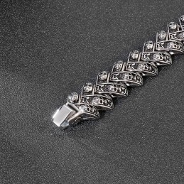 Pánský Titanový Náramek Cool Heavy Skull Stereoskopický