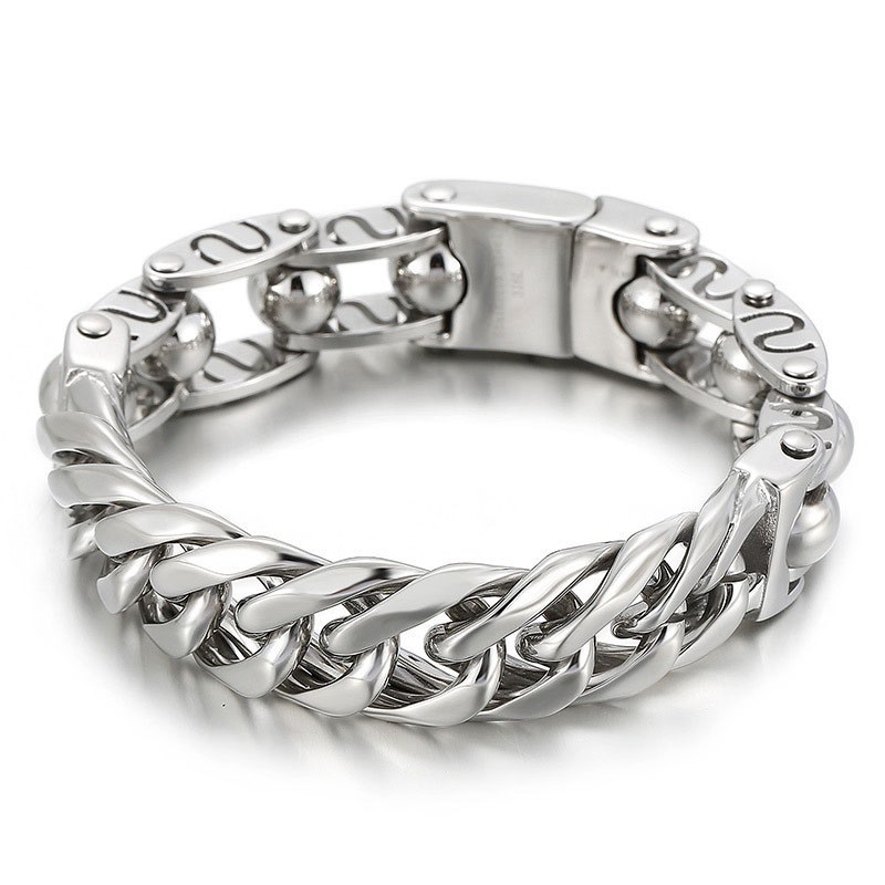 Módní Kulaté Korálky Elegantní Styl Pánský Titanový Náramek