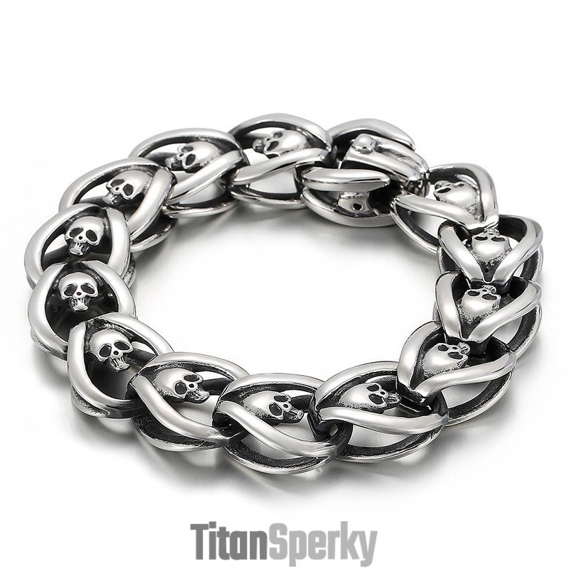 Pánský Módní Titanový Náramek S Lebkou