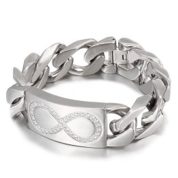 Pánské Titanové Náramky S Elegantním Stylem 8 Slov A Diamanty