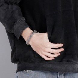 Pánský Titanový Řetízkový Náramek S Hadí Kostí