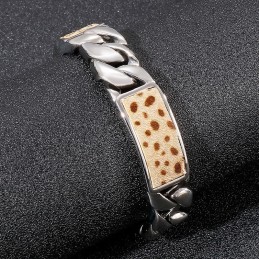 Pánský Módní Ruční Šperk Tide S Květinovým Leopardím Potiskem A Titanovým Knoflíkem