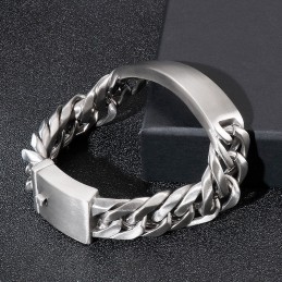 Elegantní Gotický Rockový Styl, Pánský Titanový Náramek S Pískovou Tváří A Ohnutým Okrajem