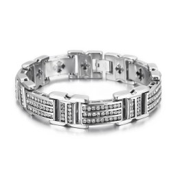 Módní Titanové Pánské Náramky S Diamanty