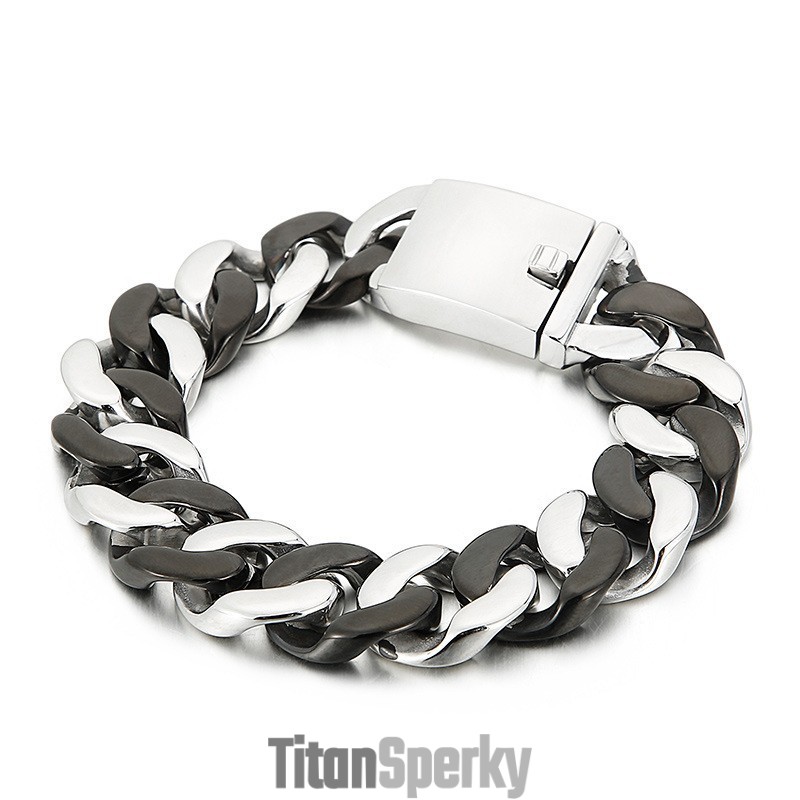 Černý Titanový Náramek Pro Muže