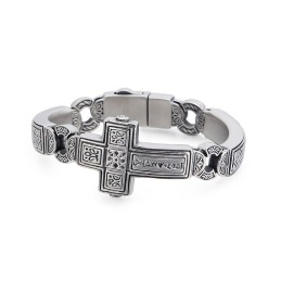 Elegantní Pánský Titanový Náramek Bent Cross